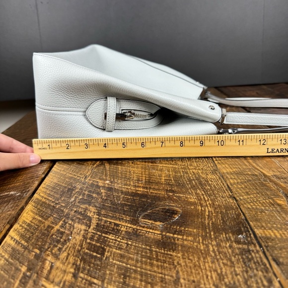 Kate Spade New York White Pebbled Leather Shoulder Bag Tote Purse - Picture 13 of 14